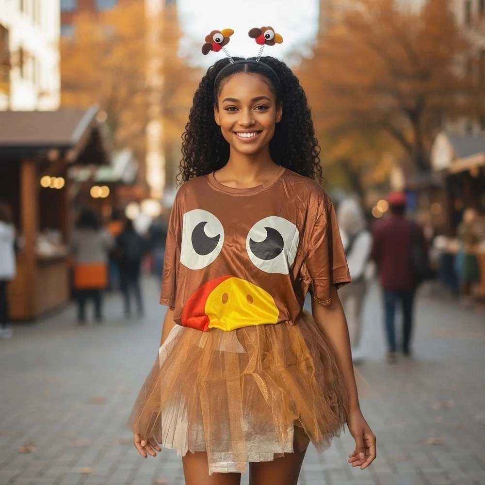 Kid's Turkey Cosplay Costume – Thanksgiving Turkey Trot Outfit NWOT